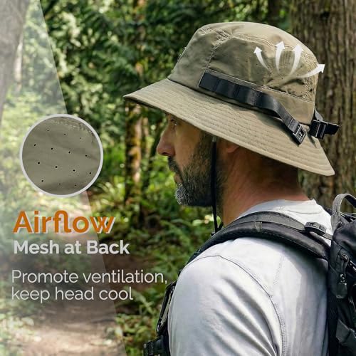 Mens Bucket Sun Hats (One Size / Olive Green)