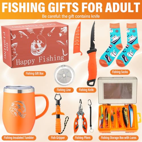 Fishing Gift Set for Men Dad Fishermen (Orange / Style 2)