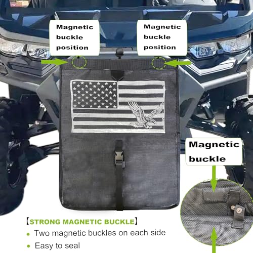 Universal ATV UTV Trash Sack Storage Bag Trash Sack Mesh Large Trash Bag Boat Trash Bag Portable Boat Trash Can Sandbar RV or Camping (American Flag)