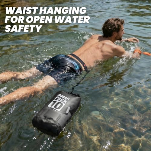 Waterproof Dry Bag Backpack for Kayaking (Black / 10L)