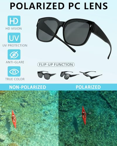 Oversized Sunglasses Over Glasses Polarized UV400 Outdoor Shades