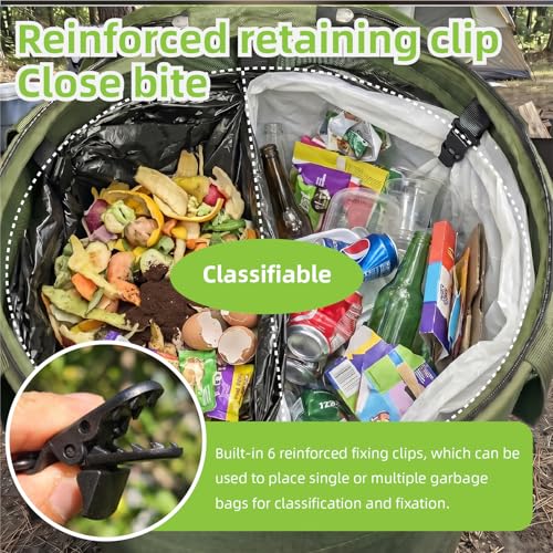 27 Gallon Collapsible Outdoor Trash Can Recycle Bin with Zipper Lid (27 Gallons-With Lid)