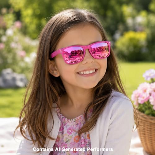 3 Pack Kids Sunglasses Polarized UV Protection Shades for Boys and Girls (A04-blackblue+red+pink)