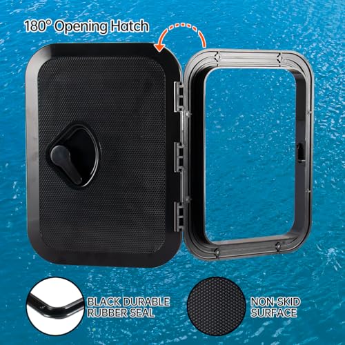 Marine Deck Access Hatch 10.63"×14.76" White (Black / 270-375)