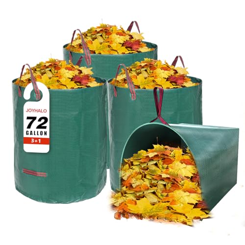3 Pack 72 Gallon Leaf Bags Reusable with Dustpan Bag (Green-40&72 Gallons)