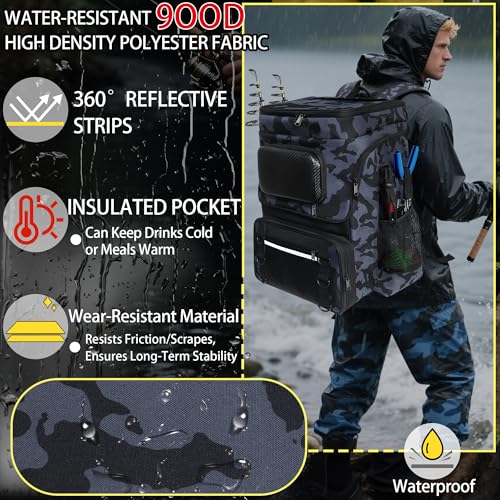 Fishing Backpack with Rod Holder