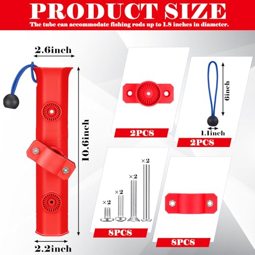2 Pcs Fishing Rod Holder for Bike (Red)