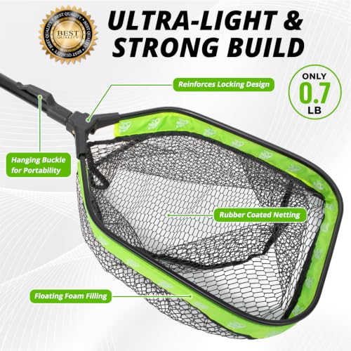 Floating Fishing Net for Fly Fishing (Green)
