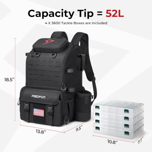 52L Fishing Tackle Backpack