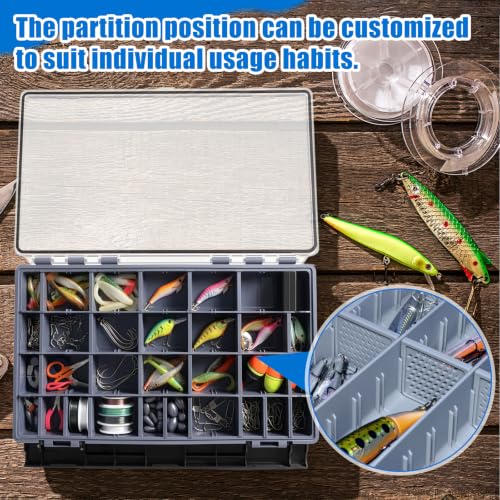 6 Pack 3700 Fishing Tackle Boxes Waterproof (Black / 3700)