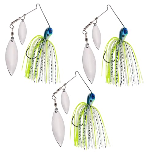 Spinner Bait Compact Profile Fishing Lure with Flash and Vibration for Bass