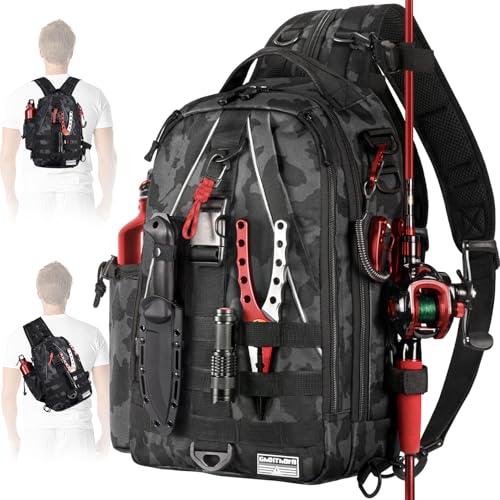 Fishing Tackle Backpack with Tackle Boxes Rod Holder Fishing Bag