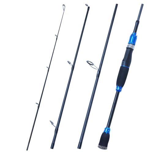4 Piece Carbon Travel Fishing Rod (BLUE/black / B-BLUE-SPIN6')