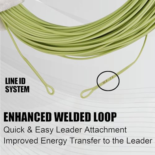 ProWeight WF Floating Fly Fishing Line Welded Loops Weight Forward Freshwater Trout Fly Line Kit WF 3 4 5 6 7 8 Low Stretch Slick Coating Accurate Casting