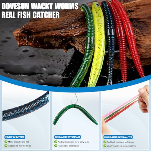 Fishing Lures (220PCS Wacky Worm Fishing Lure Kit)