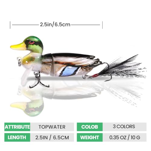 Duck Fishing Lures for Bass (C-2.5"-0.35oz)