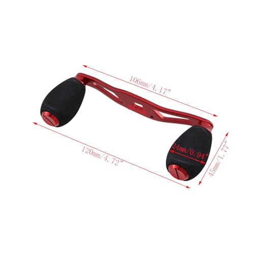 Fishing Baitcasting Reel Handle Replacement Parts (Red Black)