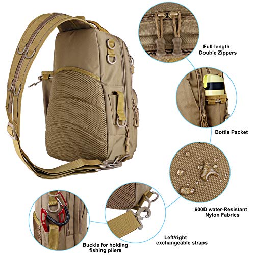Fishing Backpack Tackle Bag (Khaki Single Backpack)