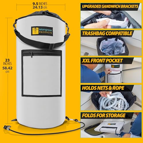 Portable Boat Trash Can (White Full)