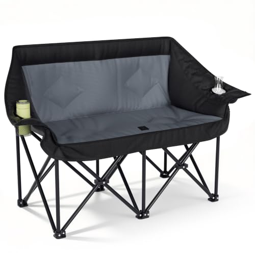 Oversized Double Camping Chairs 2 Person Folding Loveseat