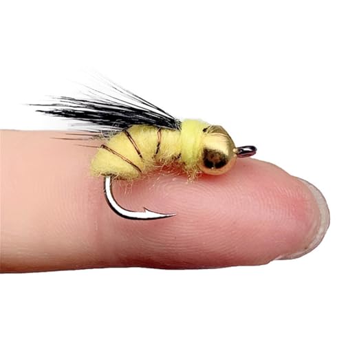24Pcs Fly Fishing Flies Trout Lures Fishing Tackle Fly Fishing Flies with Boxed Trout Bass Artificial Fish Bait (24Pcs-Humpy Fly)