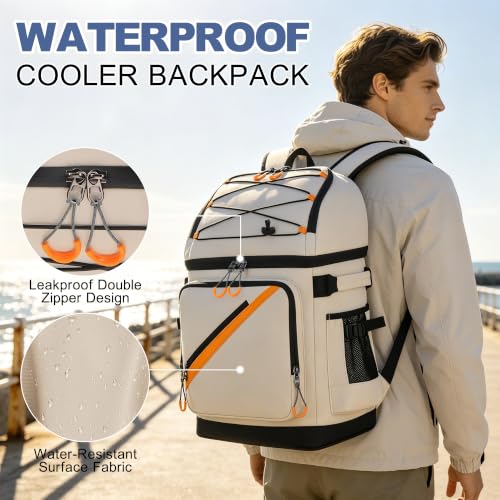50 Can Large Waterproof Insulated Cooler Backpack