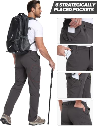 Men's Hiking Pants (28W x 30L / Charcoal Gray)