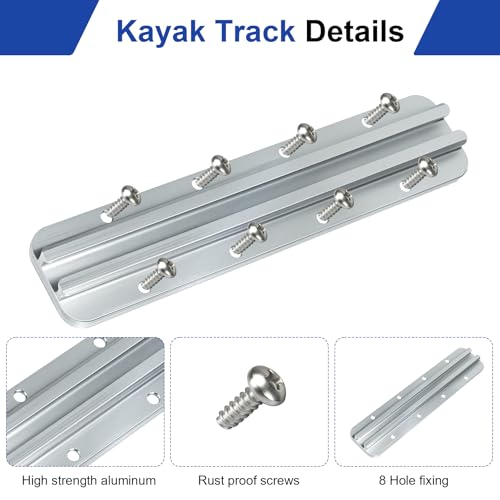 Kayak Track Kayak Rail Accessories Mount for Fishing Rod (8 In)