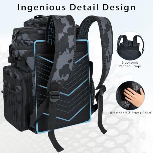 Fishing Tackle Backpack (Camouflage Black)
