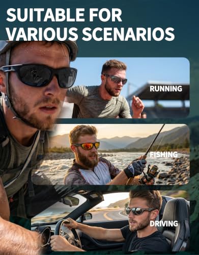 0.8 oz Polarized Sports Sunglasses for Men Women (Black Frame-gray Lens)