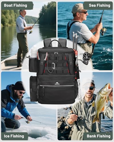 Fishing Backpack with 4 Tackle Boxes