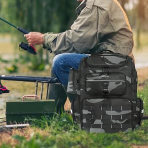Fishing Backpack with 2 Rod Holders (Camouflage)