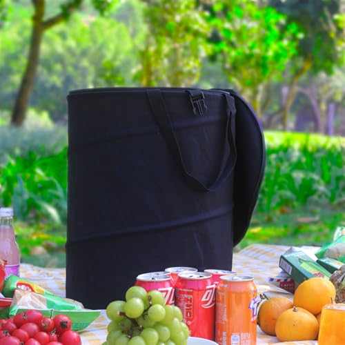 Collapsible Trash can with lid (black)