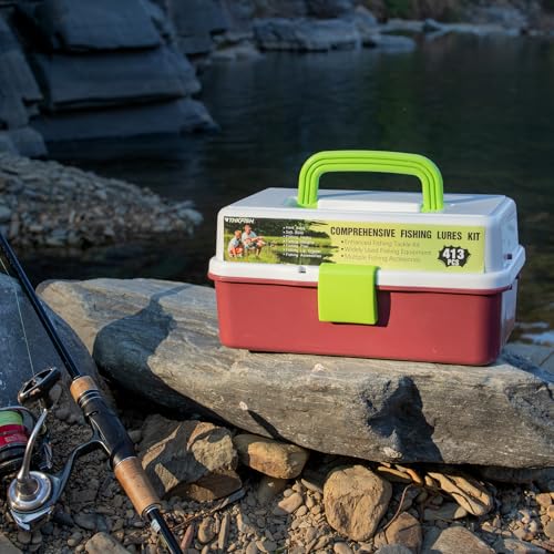 3 Layers Tackle Box with Tackle Included (413pcs Tackle Box Kit)