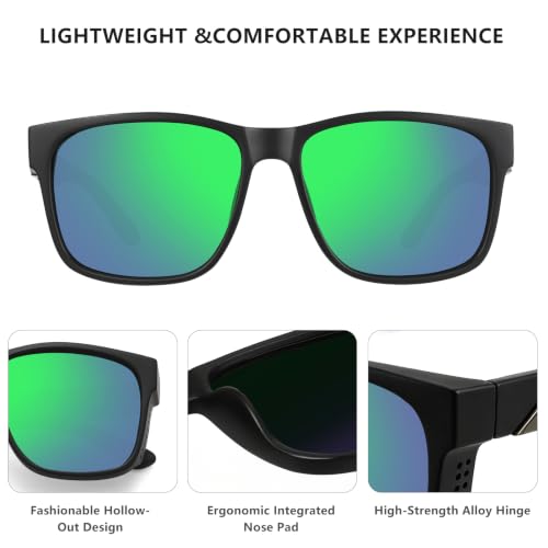 Polarized Sunglasses for Men Women (3pack Black/Blue/Green)