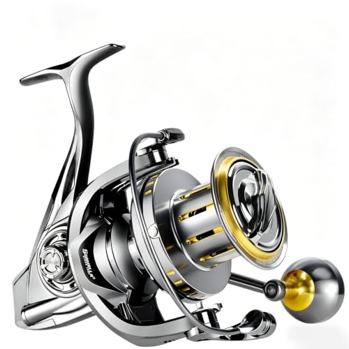 Heavy Duty Spinning Reel Metal Body with CNC Machined Spool 55LB Max Drag 6