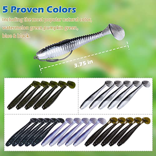 Paddle Tail Swimbait Fishing Lures for Bass Fishing (Model G)