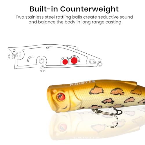 3 pcs Topwater Popper Fishing Lures (Artistic Topwater Poppers)