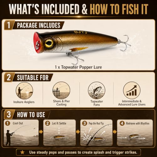 Topwater Popper Fishing Lure (A1-1PCS/0.81OZ-4")