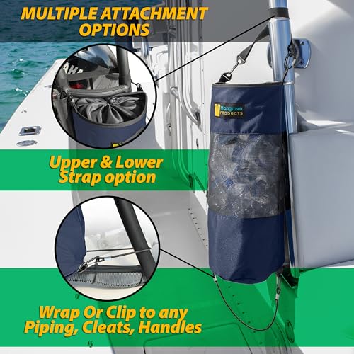 Portable Boat Trash Can (Navy Blue)