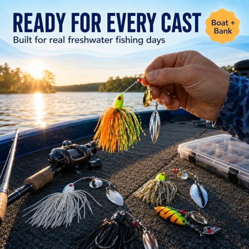 Fishing Spinner Lures (multi color 5pk (white, Black, 2 Green, Yellow)