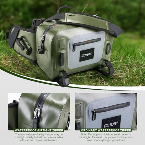 Waterproof Fishing Waist Pack & 16pcs Popper Flies (D1:Fly Fishing Bag with 16pcs Popper Flies)