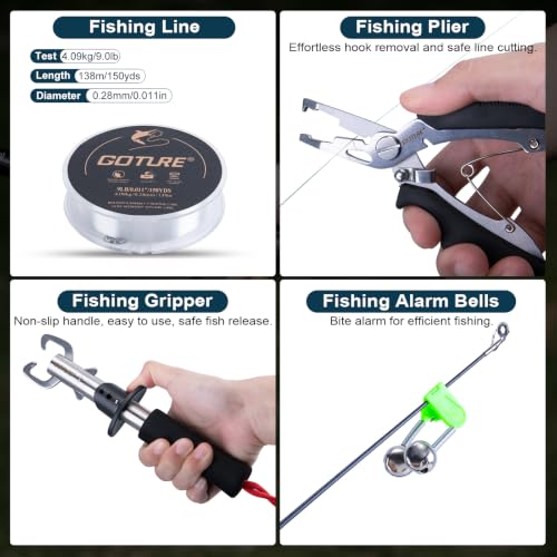 Fishing Rod and Reel Combo with Carrier Bag (A7:Fishing Pole Kit with Carrier Bag / 1.8M/6FT)