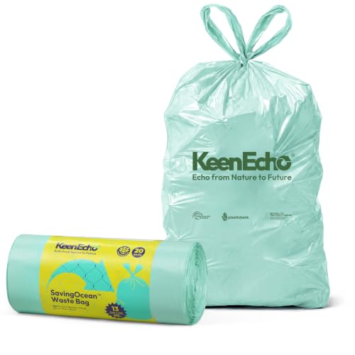 13 Gallon 20 Counts Small Green Trash Bags with Handle (Green 13 Gal / 1 Roll)