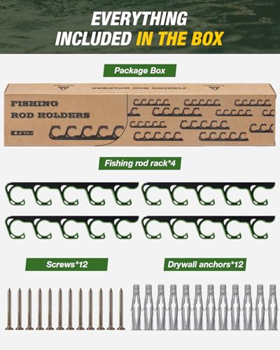 Fishing Rod Rack (Green / 2 pack holds up 10 rods)