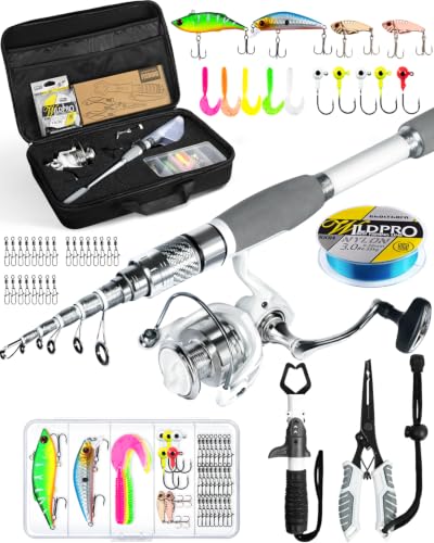 Fishing Rod and Reel Combo Telescopic Fishing Pole Spinning Reel (2.1m 7ft)