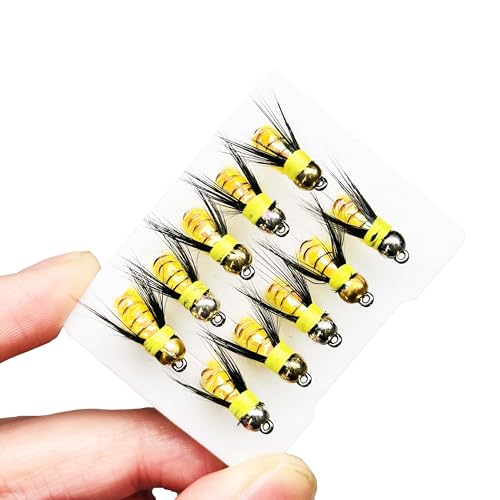 10Pc Fishing Lure #8 Bright Colors Brasshead Bionics Humpy Fly Nymph Wet Flies Insect Bait Pike Trout Salmon Bass Fly Fishing Flies