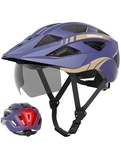 Adult Bike Helmet Rear Light & OTG Magnetic Goggles for Men Women