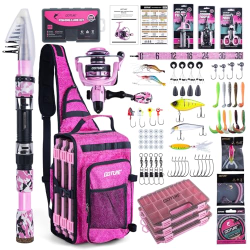 Pink Fishing Rod and Reel Combo