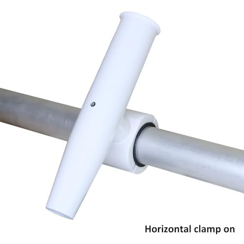 2 PCS T Top Rod Holder Single Aluminum clamp on fit 1.5" (White)